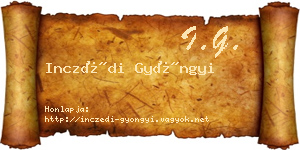 Inczédi Gyöngyi névjegykártya